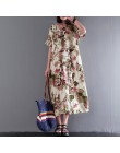 ZANZEA Maxi Vestido Mujer Bohemian Floral imprimir Vestidos 2019 verano Vestido de verano señoras túnica larga camisa Vestidos V