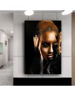 Pintura al óleo de mujer de Arte Africano desnudo de oro negro sobre lienzo Cuadros Posters e impresiones imagen de pared escand