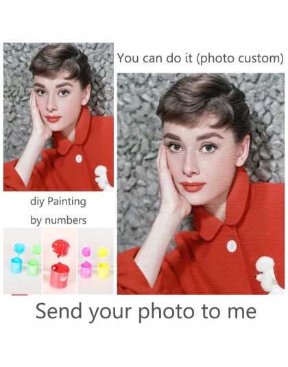 Foto de personalidad personalizada DIY pintura por números imagen dibujo colorear por números acrílico gato adulto con marco