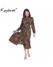 Vintage estampado de leopardo fajas vestido Camisa larga Mujer 2019 moda manga larga Animal patrón Maxi Vestidos Casual Vestidos