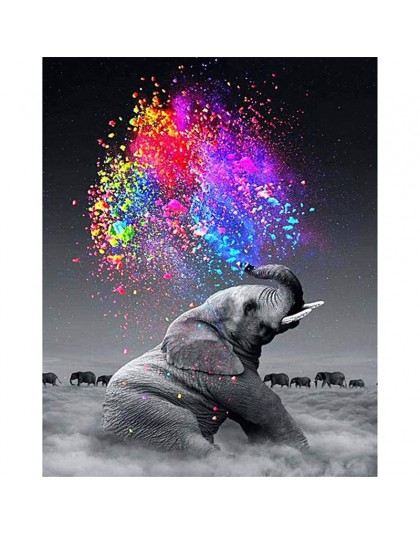 Pintura por números DIY Dropshipping 40x50 50x65cm nube elefante cigarrillos Animal lienzo decoración de la boda arte cuadro reg