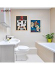 Cartel de dibujos animados e impresión de superhéroe/hombre leer periódico en el baño pintura decoración de baño pared arte cuad