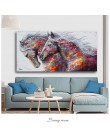 Arte Animal desinteresado dos caballos corriendo lienzo pintura arte de pared cuadros para sala de estar arte abstracto moderno 