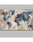 3 Panel de Mapa Del Mundo de la Acuarela Pintura HD Impresión en Lienzo Paisaje Pintura Sofá Modular De Pared Cuadros Arte Image