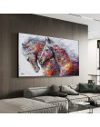 Arte Animal desinteresado dos caballos corriendo lienzo pintura arte de pared cuadros para sala de estar arte abstracto moderno 