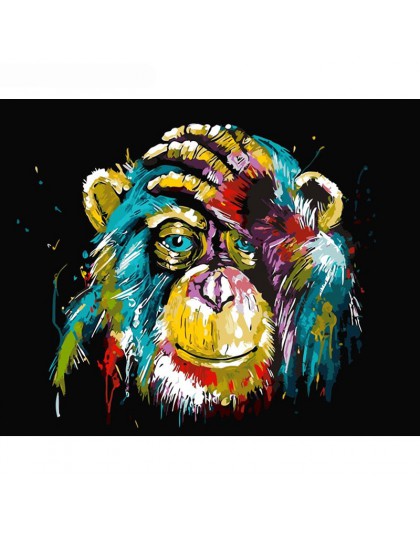Gatyztory sin marco babuino Animal pintura de DIY por número pintura arte de pared imagen lienzo con números pintura para la dec