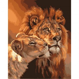 Sin marco familia de Leones animales pintura de DIY por números de acrílico moderno imagen pared Lona de arte pintura único rega