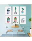 Acuarela plantas verdes flores Cactus Posters suculentas Estilo nórdico jardín pared arte cuadros decoración de sala de estar