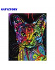 Sin marco abstracto colorido gato animales bricolaje pintura by números pintados a mano de pintura al óleo arte de la pared foto