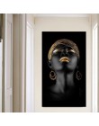 Lienzo pintura pared cuadros estampados mujer negra sobre lienzo sin marco decoración del hogar póster decorativo de pared para 