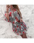 2019 vestido de verano para mujer Boho estampado volantes encaje media manga Mini vestido femenino con cuello en V fiesta de Noc