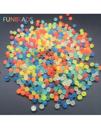50 g/lote Funbeads 3-3,5mm de brillando en la oscuridad suelo de cristal, barro perlas de agua creciente de agua bola decoración