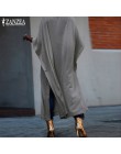 2019 ZANZEA manga de murciélago Maxi Vestido de mujer Vestido de verano femenino con cordón cuello de pila Split Sarafans Vestid