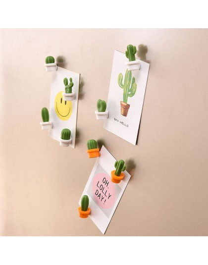 6 uds imanes de nevera lindo imán de planta suculenta botón Cactus mensaje para nevera pegatina Magn divertido regalo de cumplea
