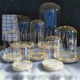 Pantalla de mesa de vidrio Domo Cloche cubierta decoración adornos de flores secas campana de artesanía hecha a mano tarro de ma