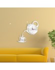 Creativa taza de acrílico para café tetera 3D Reloj de pared decorativo de cocina Relojes de pared sala de estar comedor hogar D