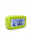 Reloj despertador Digital pantalla LCD de datos de tiempo FUNCIÓN DE Snooze Sensor de luz de fondo electrónico luz nocturna mesa