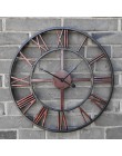 Nuevo 3D Circular Retro romano 47cm hierro forjado hueco Vintage gran silencio decorativo Reloj de pared en la pared decoración 