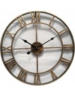 Nuevo 3D Circular Retro romano 47cm hierro forjado hueco Vintage gran silencio decorativo Reloj de pared en la pared decoración 
