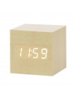 Reloj Despertador de madera LED, mesa de Control de voz, Despertador Digital de madera, escritorio electrónico, relojes con alim