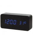 Reloj Despertador de madera LED, mesa de Control de voz, Despertador Digital de madera, escritorio electrónico, relojes con alim