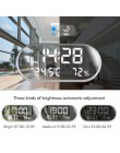 Reloj despertador Digital portátil espejo HD pantalla LED con función de tiempo/humedad/temperatura/pantalla puerto USB de carga