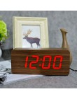 JINSUN relojes digitales LED Despertador de madera cuadrado moderno colorido reloj Despertador con Sensor de escritorio de Contr