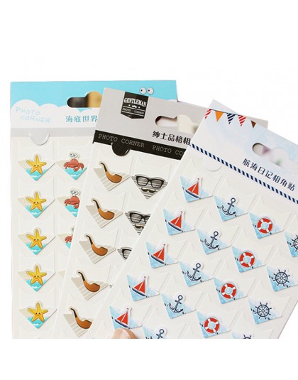 24 unids/lote DIY Ocean series lindas pegatinas de papel para álbumes de fotos excelente trabajo a mano marco decoración papel p