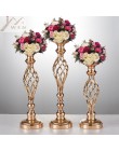 10 Uds. Jarrones de flores doradas soportes para velas decoración de boda mesa de camino de plomo centro de mesa Pilar fiesta ev
