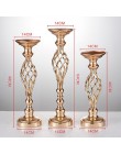10 unids/lote floreros candelabros de camino mesa de plomo centro de mesa de Metal de oro candelabro de pilar para candelabro de