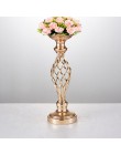 10 unids/lote floreros candelabros de camino mesa de plomo centro de mesa de Metal de oro candelabro de pilar para candelabro de