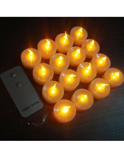 Paquete de 12 velas LED parpadeantes electrónicas sin llama a Control remoto brillo té luz ámbar para fiesta de boda Navidad Dec
