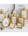 1 pieza de lujo estilo barroco oro corona decoración creativa resina cuadro marco para escritorio foto marco regalo hogar boda d