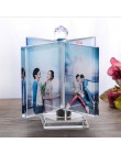 Marco de fotos de cristal de molino de viento giratorio álbum de cristal para fotos marco amigos regalo personalizado inhabitual