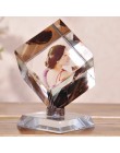 Marco de fotos en forma cuadrada cristal giratorio Impresión de álbum de fotos cristal boda recuerdo regalos de cumpleaños 3 fot