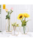 RUX taller florero de decoración para casa de estilo nórdico arte de hierro dorado jarrones de alambre flores secas adornos de f