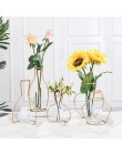RUX taller florero de decoración para casa de estilo nórdico arte de hierro dorado jarrones de alambre flores secas adornos de f