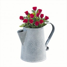 Creativo Vintage de hierro galvanizado Flor de jardín jarrón desgastado maceta de barril decoración de escritorio florero para d