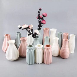 Cesta de flores de estilo nórdico florero de Origami florero de plástico mini botella imitación cerámica florero decoración hoga