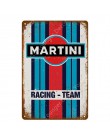 Equipo de carreras de coches de Motor placas de Metal Vintage Bar Café Pub señales decorativas Martini pegatinas de pared póster