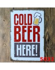 Cerveza sin hielo aquí pintura arte cartel Metal antiguo signos lata Bar Pub Club hogar decorativo Retro pegatinas de pared YN01
