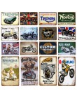 Triunfo Norton motocicletas de Metal signos de motores de hierro cartel Pub Bar garaje Vintage decoración de la pared