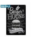 [SQ-DGLZ] cartel de Metal hamburguesas y patatas decoración de paredes para Bar signo de lata Vintage Metal signos hogar decorac