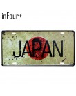 Bandera japonesa placa de matrícula decoración placa de Metal coche número lata signo Bar Pub café hogar Decoración Metal signo 