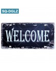 [SQ-DGLZ] bienvenida/WIFI placa de matrícula decoración de pared para tienda baños señal de lata Vintage guía de carretera carte