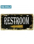 [SQ-DGLZ] bienvenida/WIFI placa de matrícula decoración de pared para tienda baños señal de lata Vintage guía de carretera carte