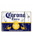 Corona Extra cerveza cartel Metal lata signos Retro pegatinas de pared para Bar Pub café decoración arte placa Vintage decoració