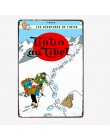 Tintin Catoon película lata signo Metal placa Vintage arte cartel hierro pintura Bar Café niños habitación arte de la pared deco