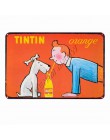Tintin Catoon película lata signo Metal placa Vintage arte cartel hierro pintura Bar Café niños habitación arte de la pared deco