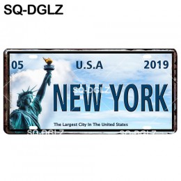 [SQ-DGLZ] placa de matrícula de ciudad Popular de Estados Unidos decoración de pared de América del Norte signo de estaño Vintag